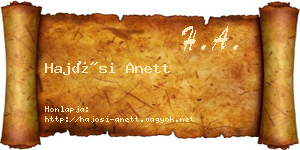 Hajósi Anett névjegykártya